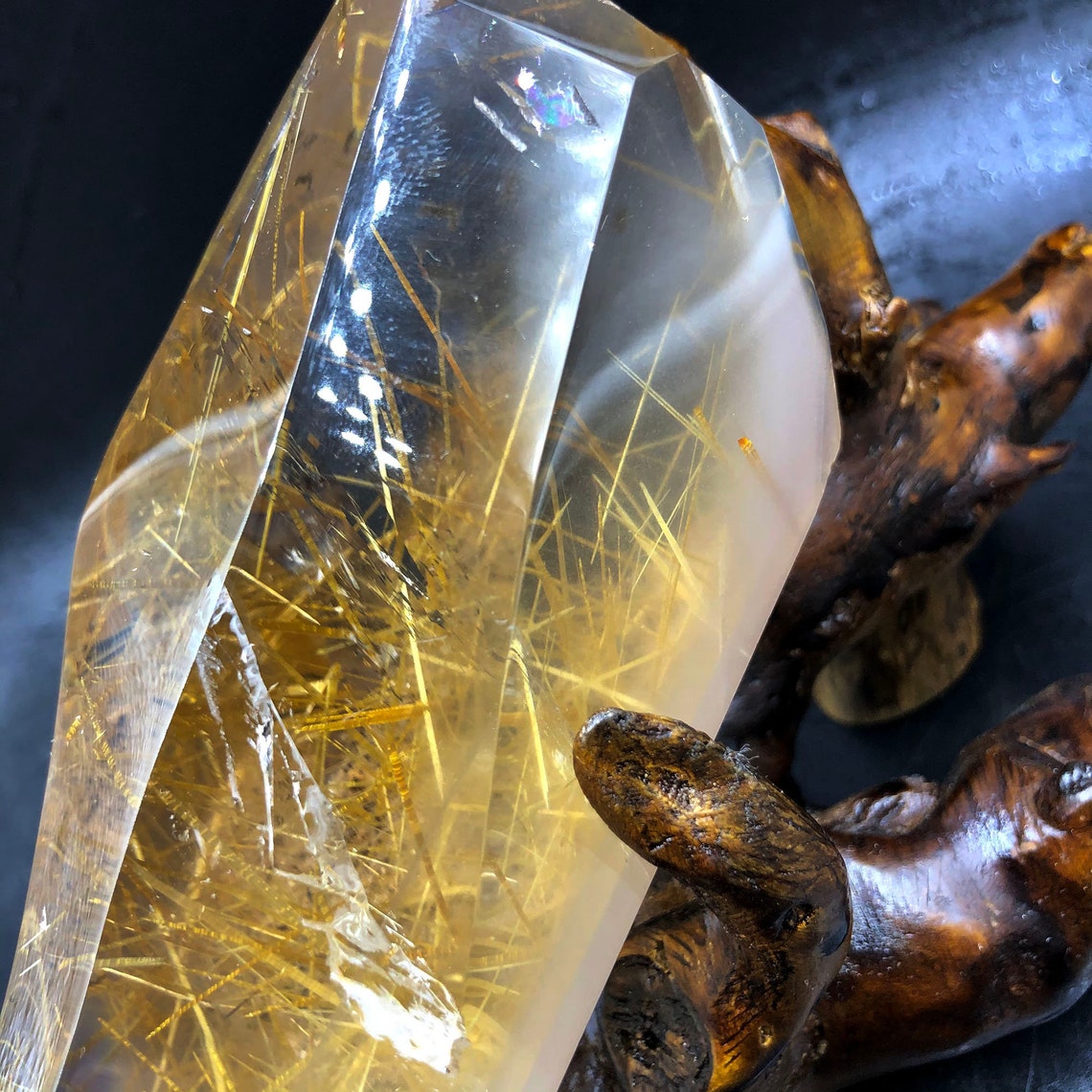 CRYSTAL/Natural HighQuality Clear Gold titanio cristallo Etsy