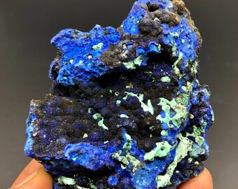 天然アズライト、美しい青いアズライトグリーンマラカイト鉱物標本