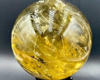 AAAA+++ Yellow crystal Ball ~~  Natural Pretty Crystal Ball Rare Yellow Quartz ball   2340g