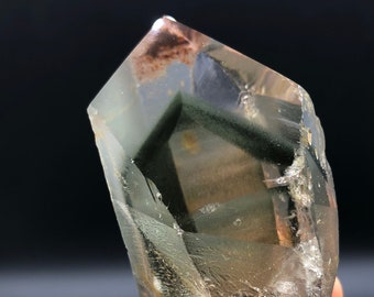 Pyramid crystal/ Green ghost Quartz ghost Crystal Specimen /Green ghost  pyramid Crystal #Q263