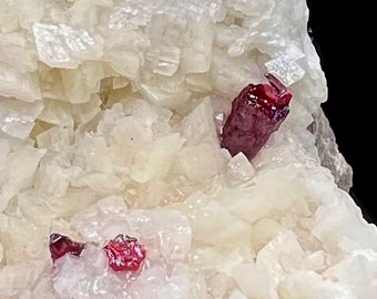 CINNABAR, natuurlijke edelsteen CINNABAR wit dolomiet mineraal exemplaar#923