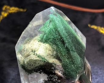 CRYSTAL Natural Green Ghost Crystal  / Rare green ghost quartz specimen ,Special Gift  #A1533