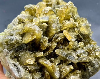 Natural barite Mineral Specimen pyrite yellow Specimen  #Q973