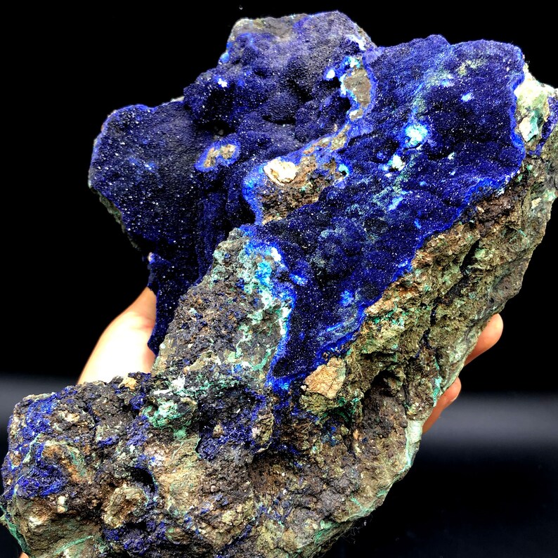 3120g Crystal azurite,beautiful Natural big blue azurite crystal mineral specimens Q657 image 5