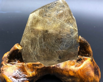 CRYSTAL Natural Clear Rutilated Crystal , Rutilated Quartz Chakra Stone #Q446