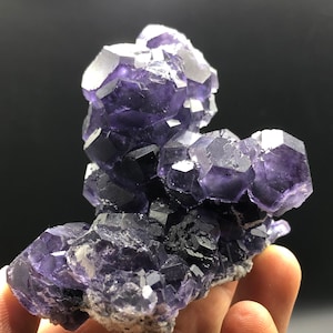 Purple fluorite ,Natural Pretty complete sphere purple fluorite crystal specimens #Q1614