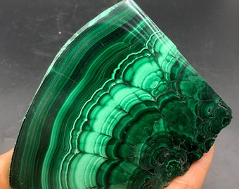 Superb Graceful Green MALACHITE Manual polishing /interesting green Malachite minerals specimens#Q589