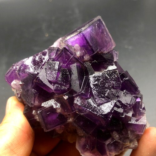 316g Natural Inner Mongolia red shops purple cube fluorite crystal specimens #Q573