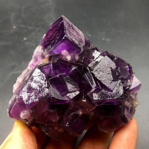 316g Natural Inner Mongolia red shops purple cube fluorite crystal specimens #Q573