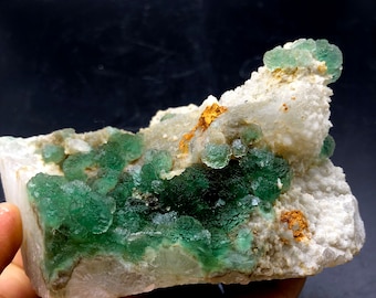 Natural ladder-like green sphere fluorite crystal specimens,China henan  #Q641