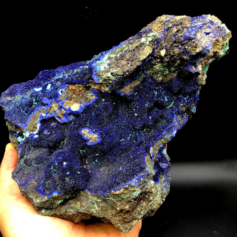3120g Crystal azurite,beautiful Natural big blue azurite crystal mineral specimens Q657 image 6