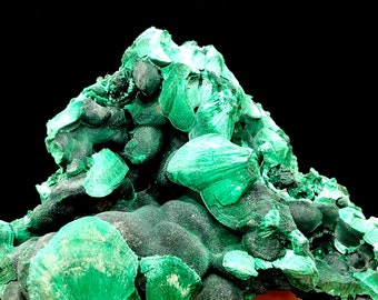 malachite,High quality Natural feather green malachite Mineral Specimen #Q92