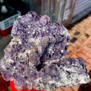 4.6Kg RARE purple fluorite ,Natural Pretty complete sphere purple fluorite crystal specimens #Q