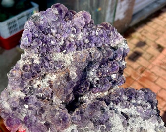 4.6Kg RARE purple fluorite ,Natural Pretty complete sphere purple fluorite crystal specimens #Q