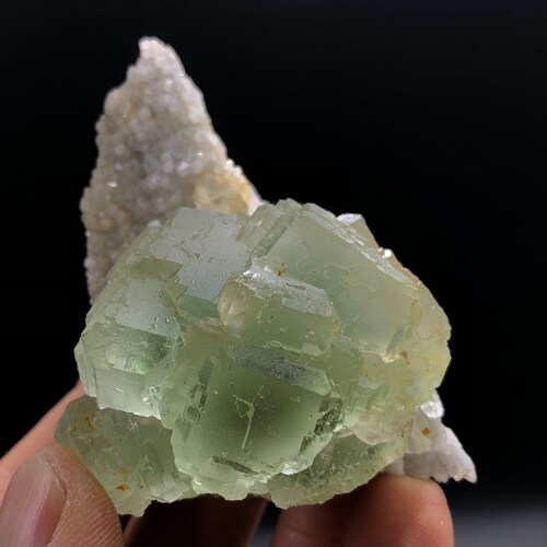 2024 123g Natural High quality ladder-like green fluorite crystal specimens #Q216