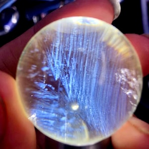 High quality pure and flawless natural crystal blue needle ball , blue needle is called invisible wings (falling angel)