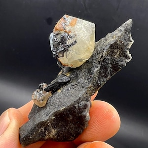 High quality Natural Stibnite minerals shining bright color stibnite & quartz crystal calcite  #A2261
