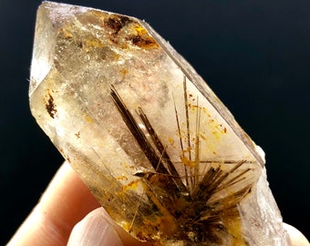 Excellent Rare Natural Natural gold hair Crystal Mineral Specimen #Q203