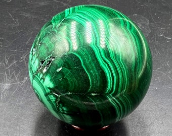 Kristallen natuurlijke malachietbol, handmatig polijstende groene malachietbal #Q661