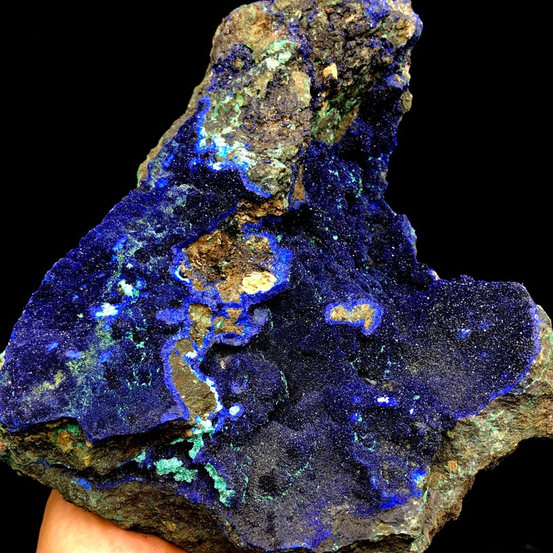 3120g Crystal azurite,beautiful Natural big blue azurite crystal mineral specimens Q657 image 2
