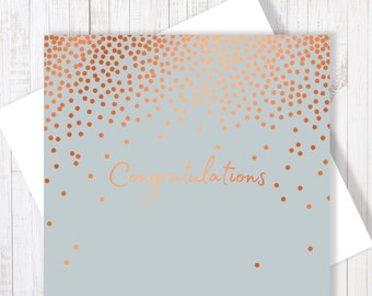 Congratulations Card With Copper Foiling