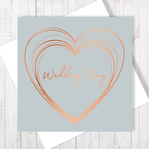 Tarjeta para el día de la boda con un elegante estampado de cobre