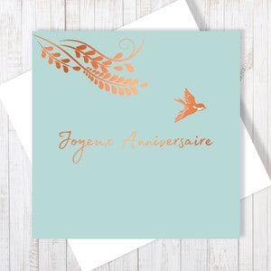 Joyeux Anniversaire | French Happy Birthday Card With Copper Foiling