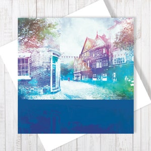 Tarjeta de felicitación moderna de High Street, interior en blanco