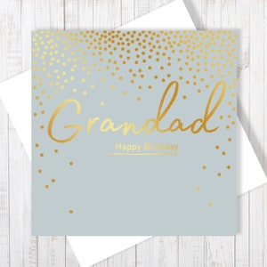 Cartão de Feliz Aniversário para o Vovô com Estampagem Dourada