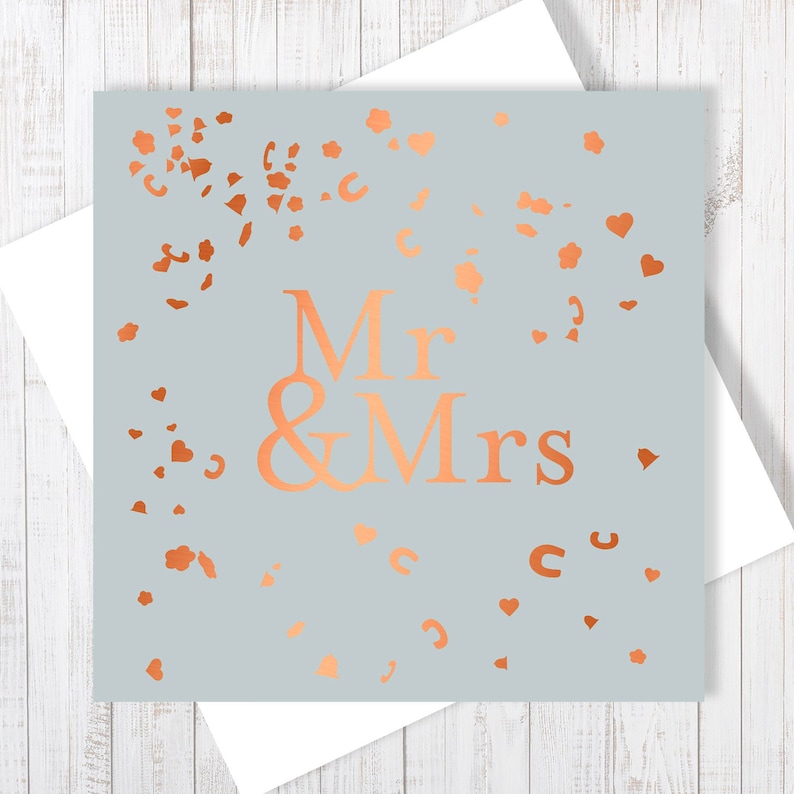 Mr /& Mrs Card With Copper Foiling