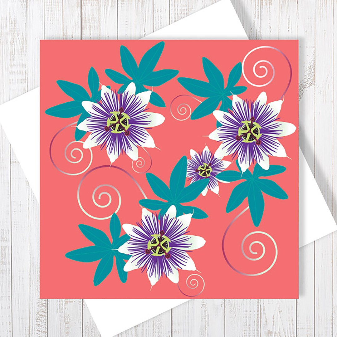 Passion Flower Notelet Cards, Botanical Greeting Cards, Floral ...