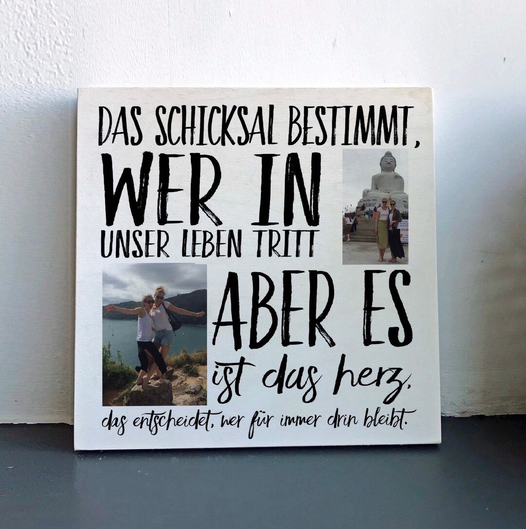 Holzbild Spruch Freunde mit eigenem Foto... Geschenk, bester Freund