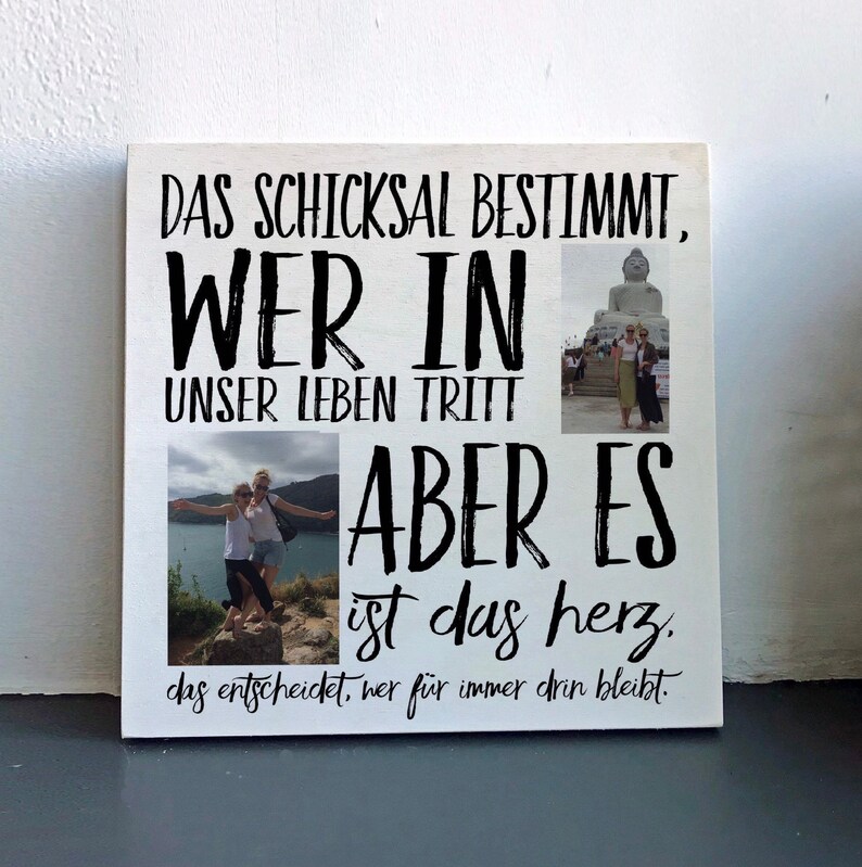 Holzbild Spruch Freunde mit eigenem Foto... Geschenk bester Etsy