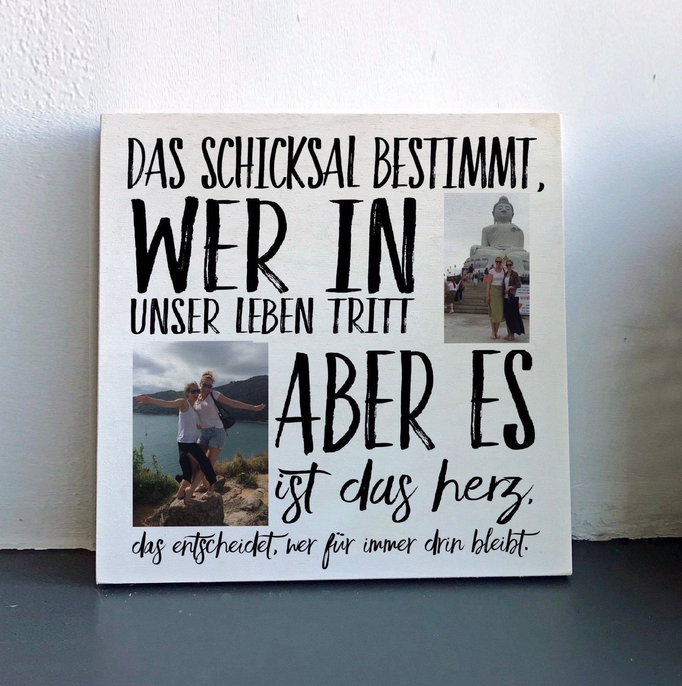 Holzbild Spruch Freunde mit eigenem Foto... Geschenk bester Etsy