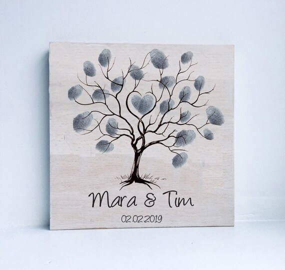 Holzbild Mit Sprüchen Hochzeit Baum Fingerabdrücke Gäste Erinnerung Gästebuch Schild Bild Spruch Mit Stempelkissen Holzschild Schild