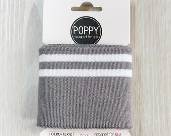 Cuff me ready-made cuffs cuff fabric striped by Poppy in grey