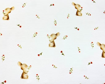 Jerseystoff  "Hasi" Süße Hasen für Kinder / Babys von Poppy-Design Waldtiere "Sweet forrest animals"