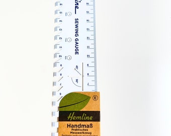 Hand measure ruler hemline 20 cm with angle markings
