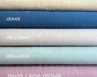Jersey de lin mélange de différentes couleurs vert, rose, beige, bleu, gris, blanc OEKO-TEX 100