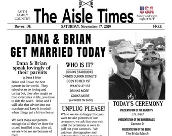 Unique Newspaper Wedding Program - The Aisle Times