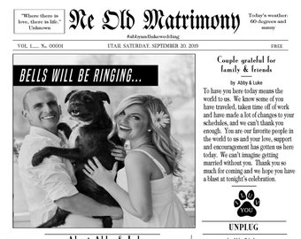 Unique Newspaper Wedding Program-Ne Old Matrimony