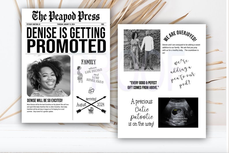 Pregnancy announcement newspaper image 2