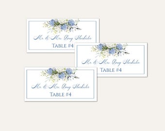 Tarjetas de lugar de boda / Colección Hydrangea / Editable / BRICOLAJE / Boda
