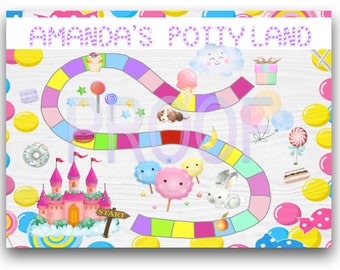 PottyLand Game | potty reward game. Fun and colorful | Kids | DIY | Template | motivational | EDITABLE