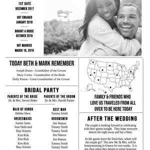 Unique Newspaper Wedding Program | The Knot News | Chic image 3
