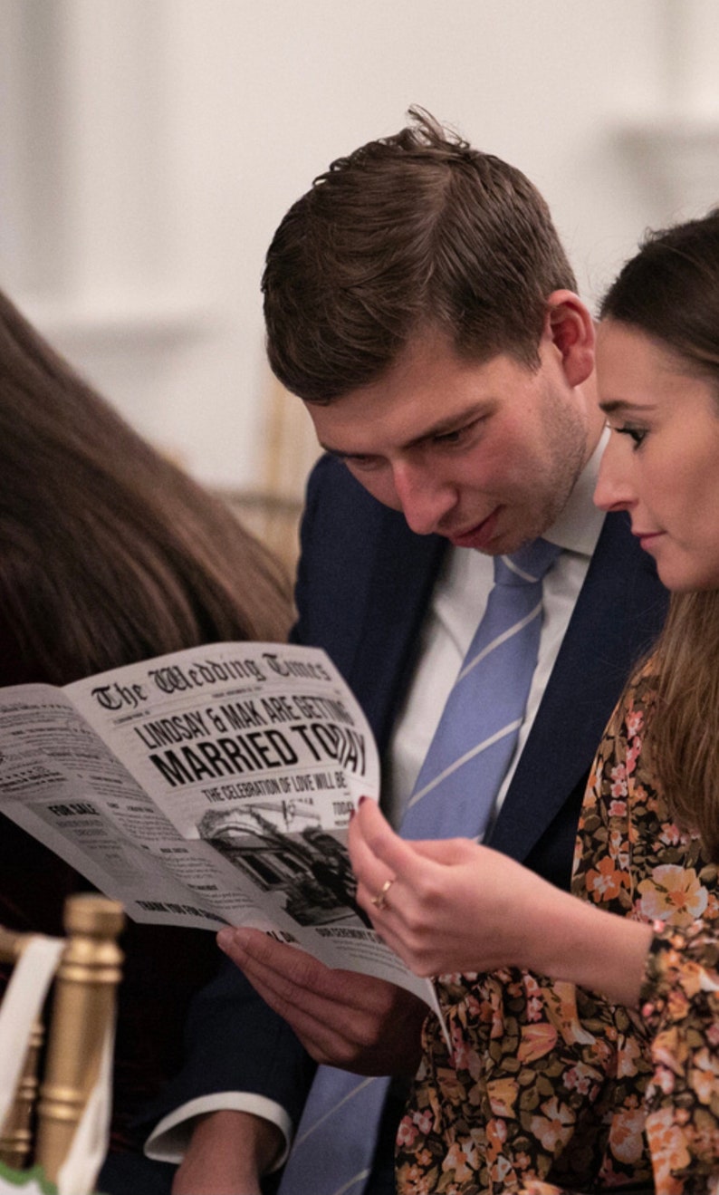 Unique Newspaper Wedding Program | The Knot News | Chic image 4
