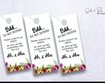 Door Hangers | Summer Tropics Collection | Wedding Door Hangers  | Instant Download | Wedding