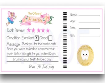 Tooth Fairy Certificate Digital Template | DIY Template | kids