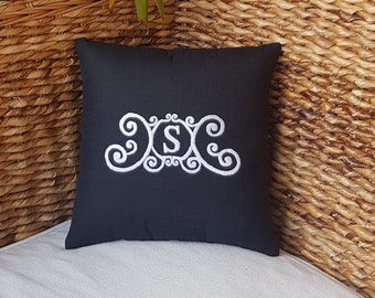 30% OFF Custom Name Initials Pillow, Personalized, Hand Embroidered Pillow, Farmhouse Pillows, Anniversary Pillow, monogrammed pillow