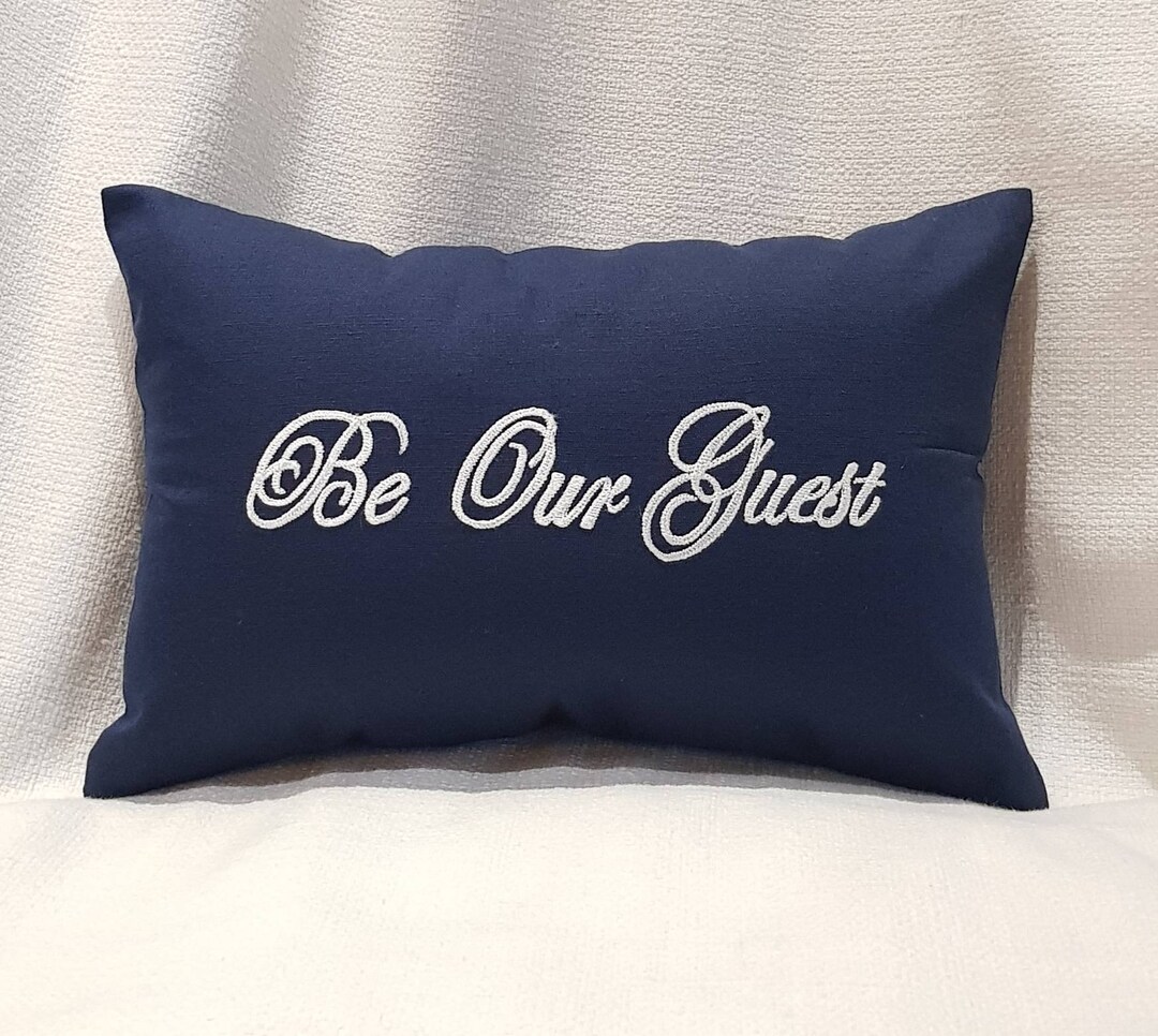 30 off Embroidered Be Our Guest Pillow, Guest Room Pillow, Wedding